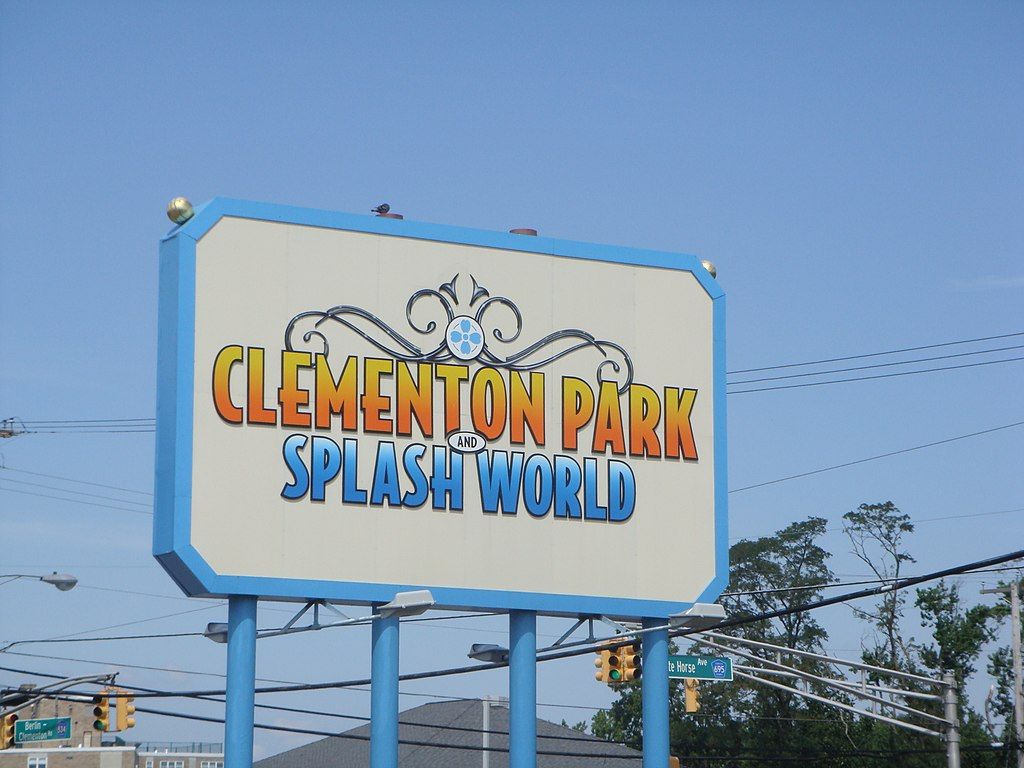 Signage of Clementon Park and Splash World