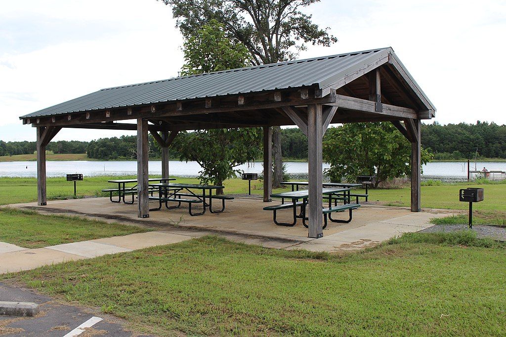 Picnic shed at Flat Creek Nature Area