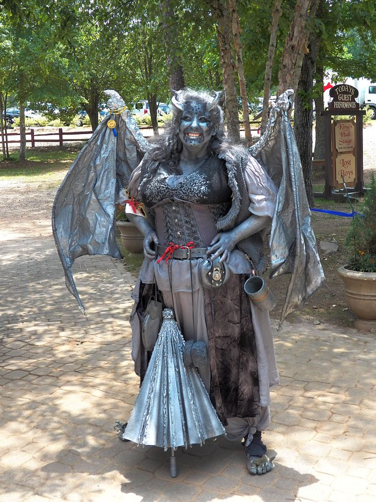 A woman wearing a costume at the Georgia Renaissance Festival