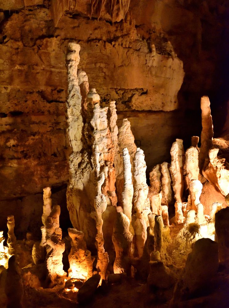 Stalactite formations in the Natural Bridge Caverns