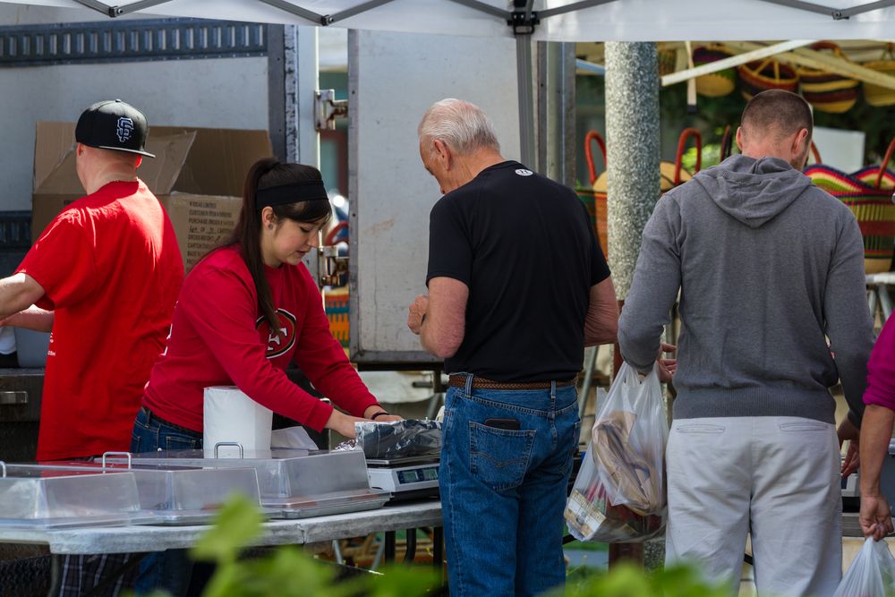 Vendors and sellers at Calistoga Farmers' Market