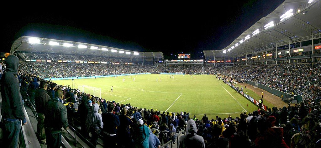 People watching a game in Dignity Health Sports Park