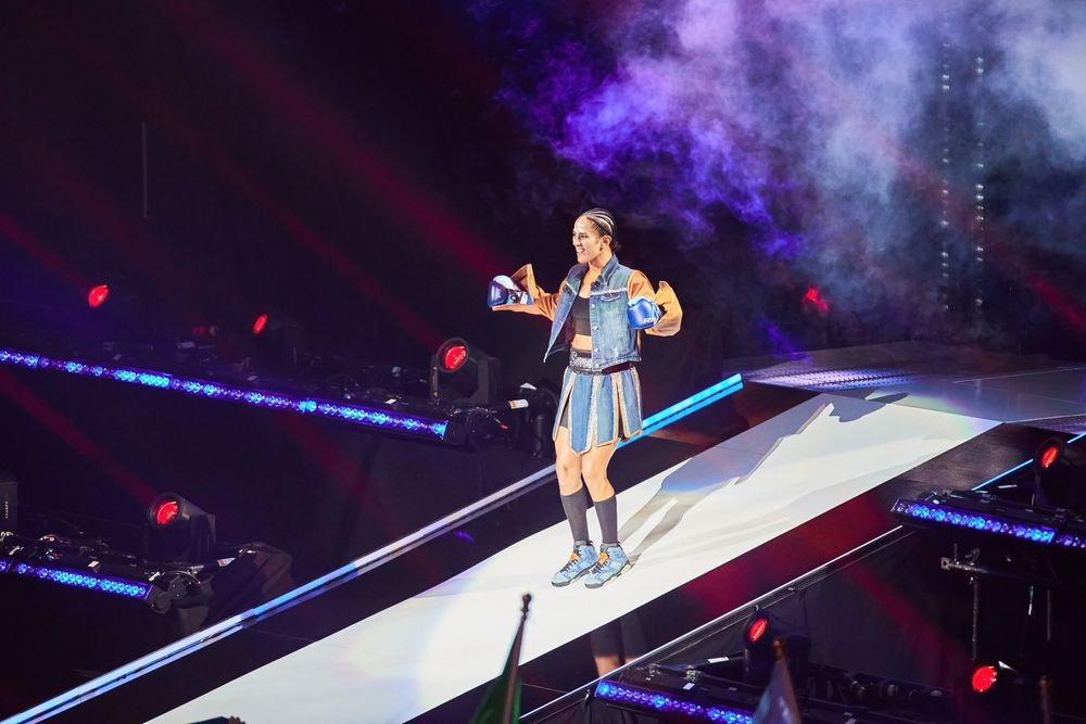 Female boxer in Amalie Arena