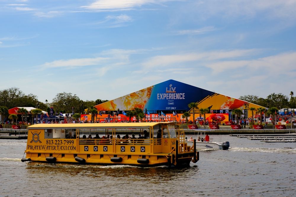 A Pirate Water Taxi cruising the waters