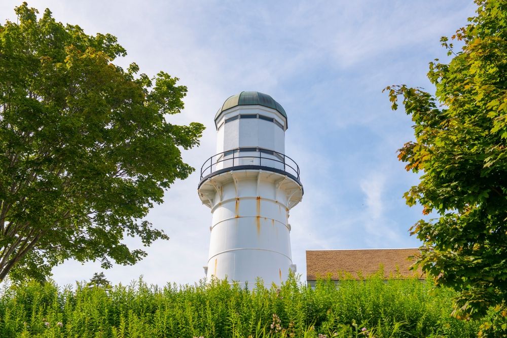Top part of the Cape Elizabeth Lighthouse