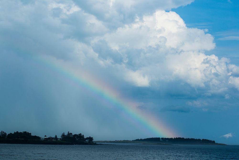 View of a rainbow at Richmond Island