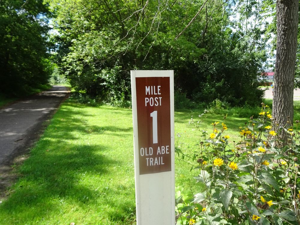 Mile marker along Old Abe Trail