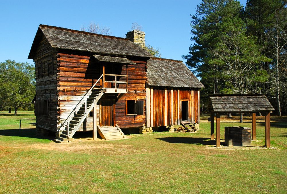 Wooden house at New Echota State Historic Site