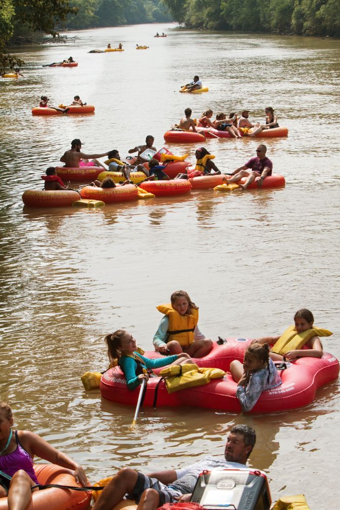 People in Chattahoochee River