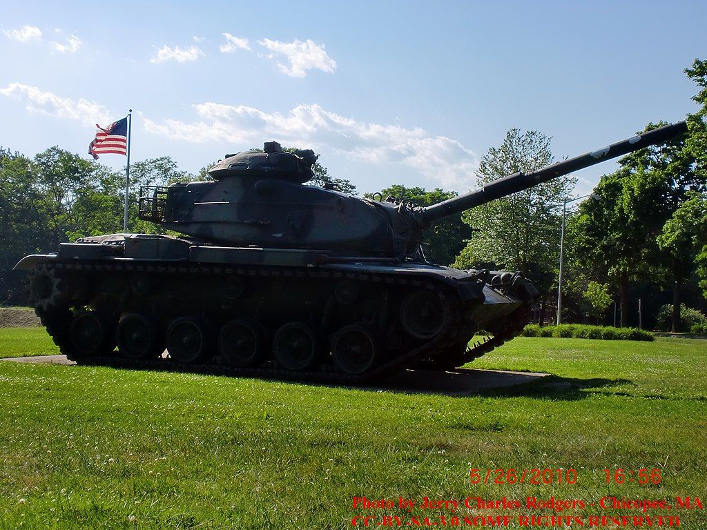 A tank on Szot Park's grounds