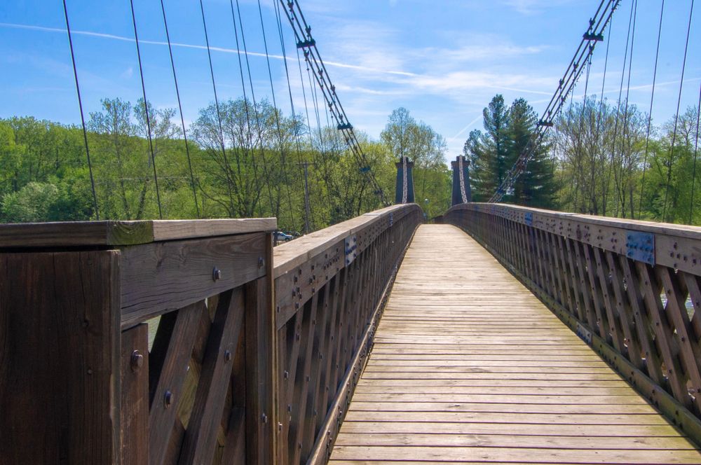 View within the General Dean Suspension Bridge