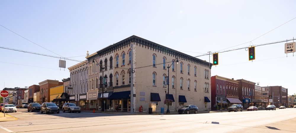 Buildings along Crawfordsville Main Street