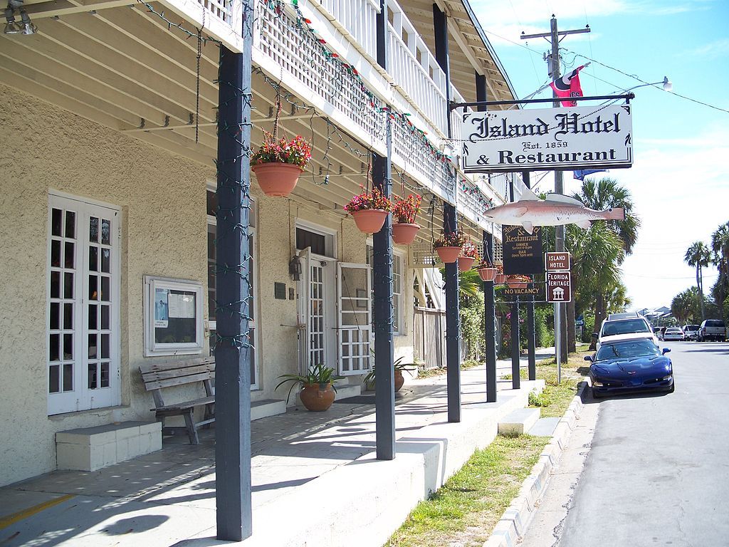 Signage of Island Hotel and Restaurant