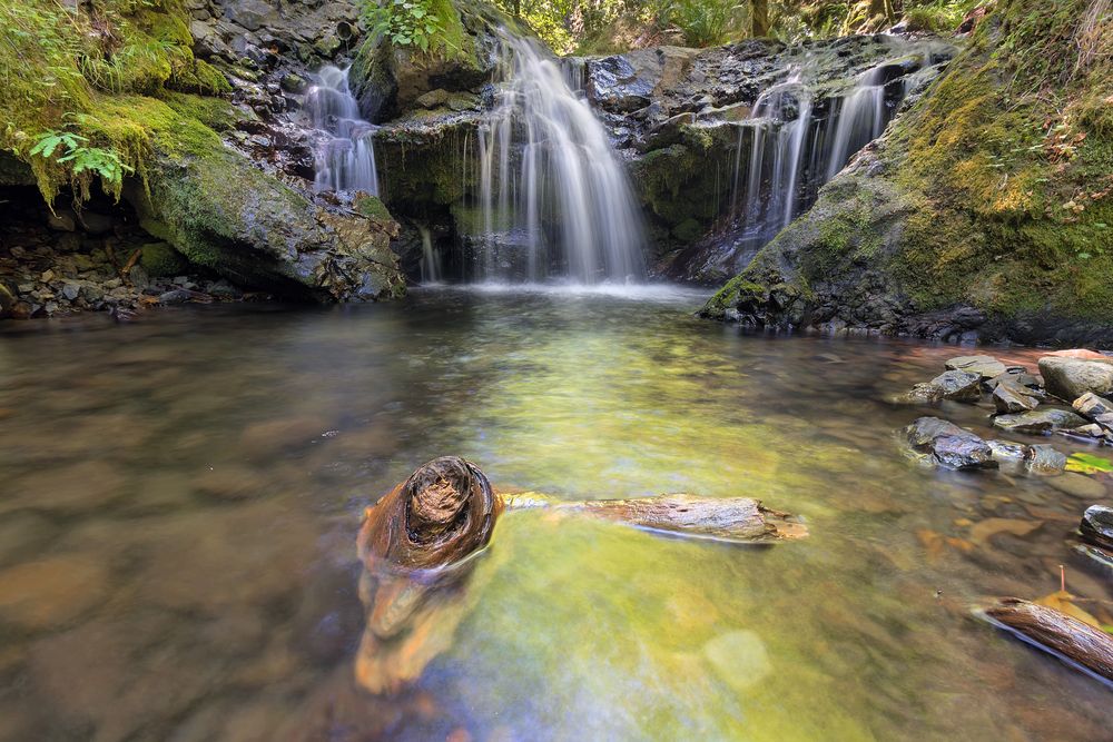 Emerald falls in Columbia River Gorge National Scenic Area