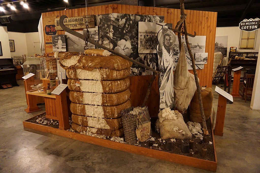 Cotton exhibit in Audie Murphy American Cotton Museum