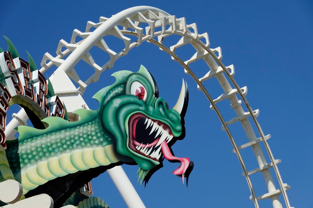 Sea serpent rollercoaster at Morey’s Piers and Beachfront Water Parks