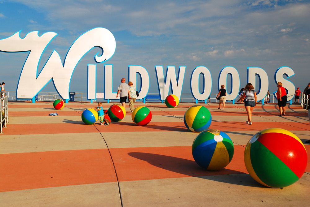 Large letters of Wildwood Boardwalk