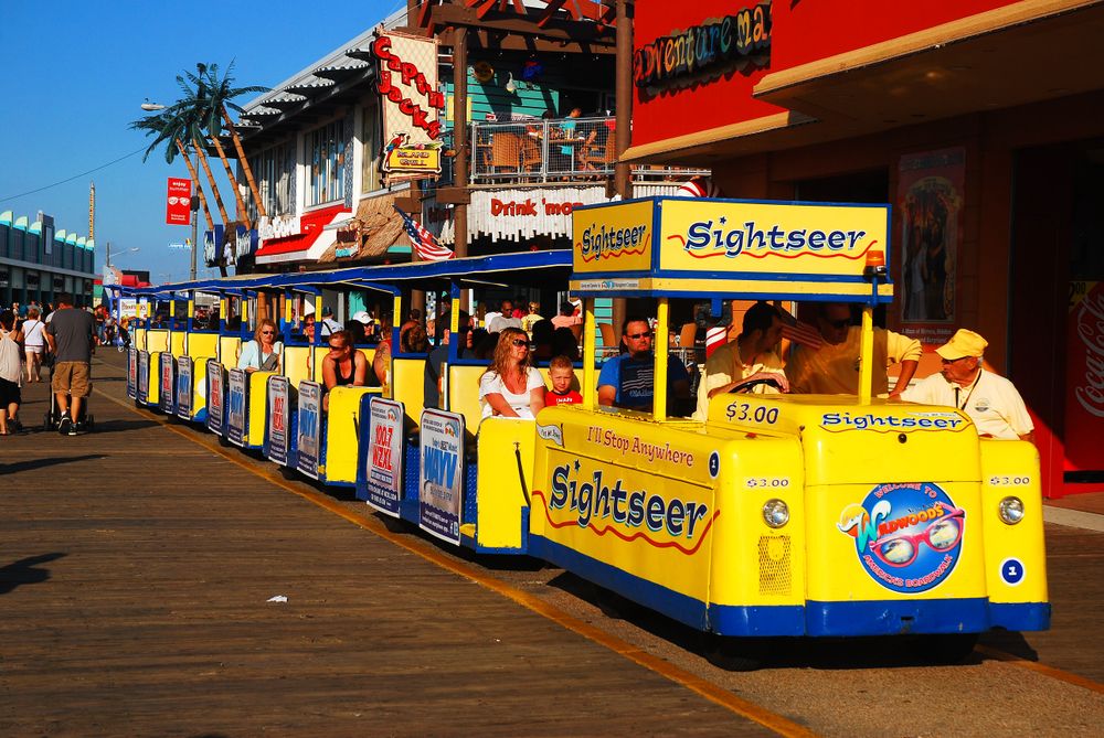 Sightseer tram at Wildwood Boardwalk