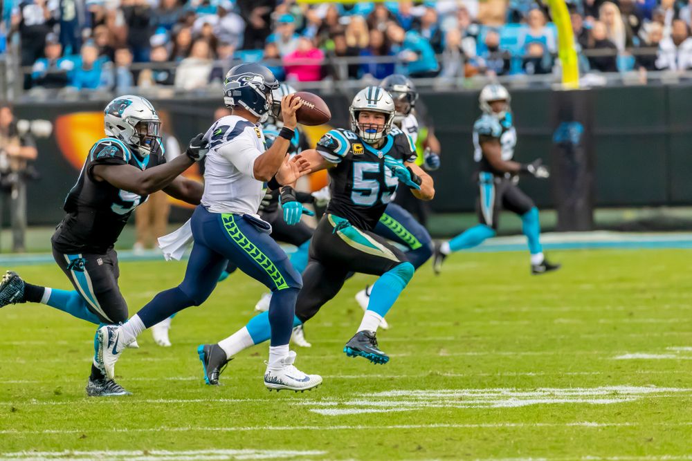 Football game in the Bank of America Stadium
