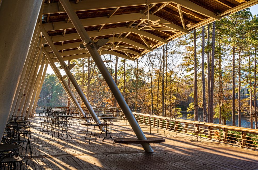 The crescent deck of Koka Booth Amphitheater