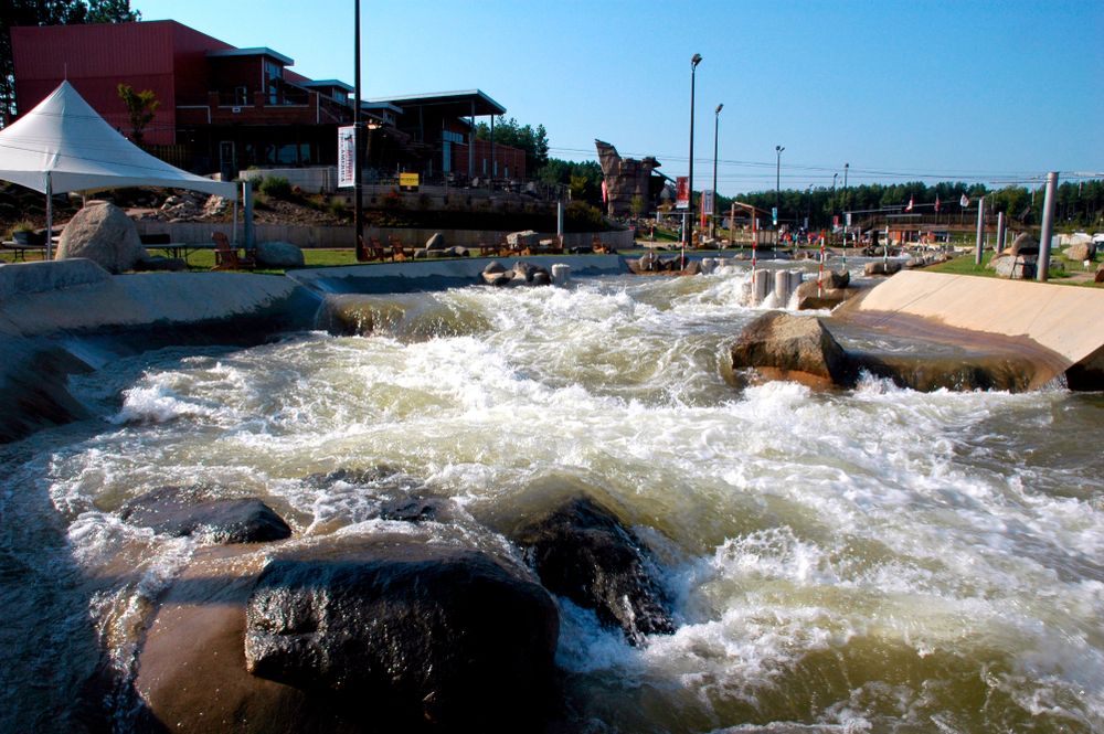 Water rapids at US National Whitewater Center