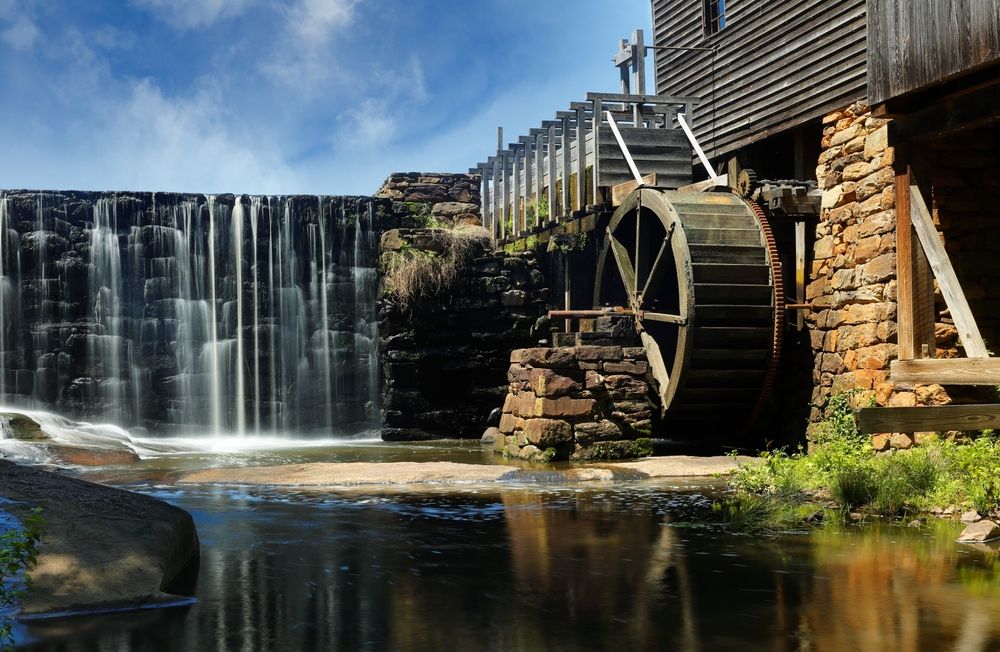 The water flowing beside Yates Mill