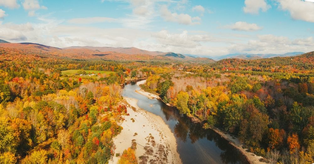 Aerial view of Pemigewasset River