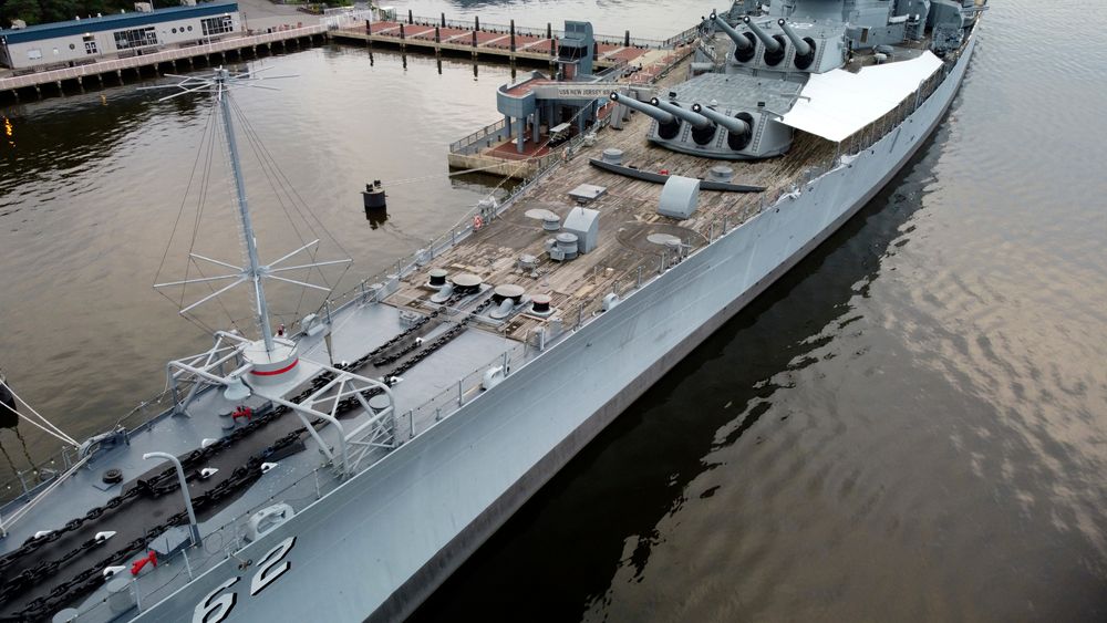 Aerial view of Battleship New Jersey