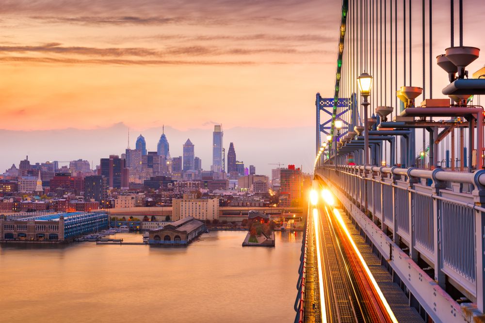 Lights of the Benjamin Franklin Bridge