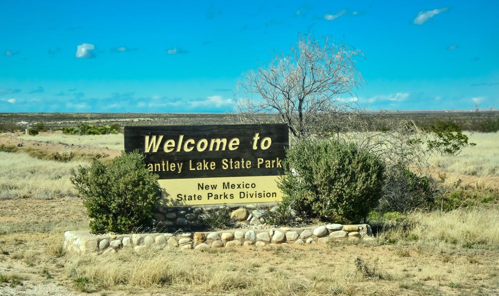 Welcome sign of Brantley Lake State Park