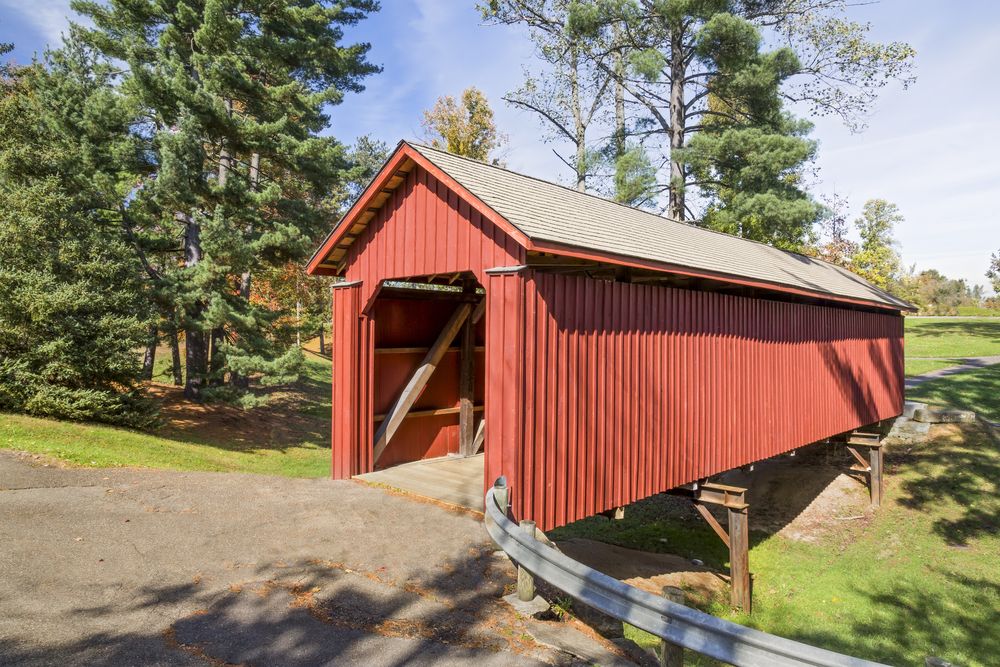 Covered bridge at Cambridge City Park