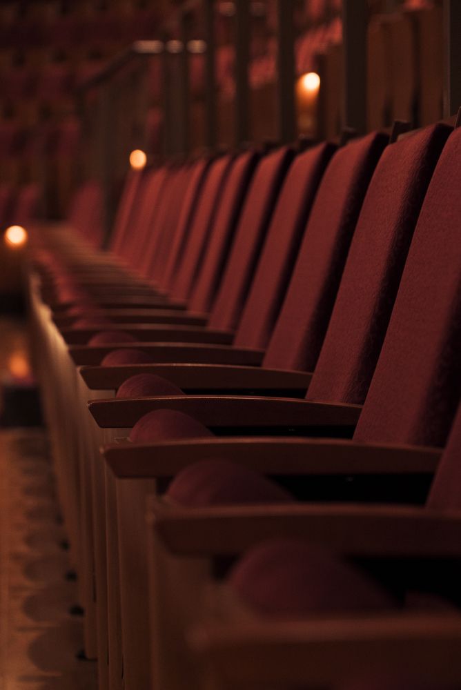 The seats in Cincinnati Music Hall