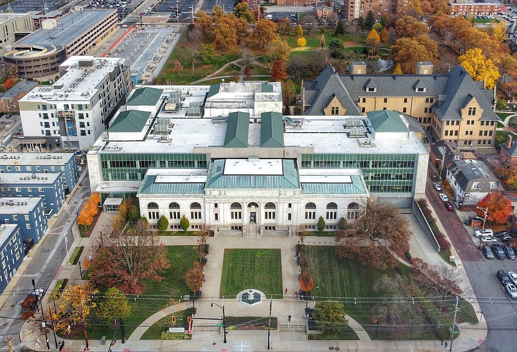 Aerial view of the Columbus Metropolitan Library