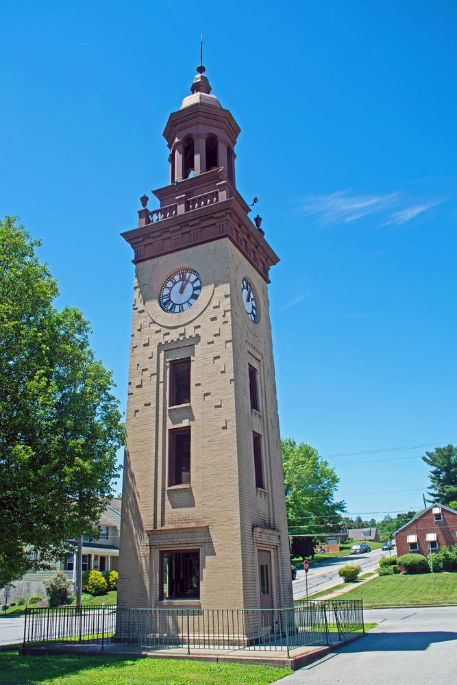 The tall clock tower of National Watch and Clock Museum