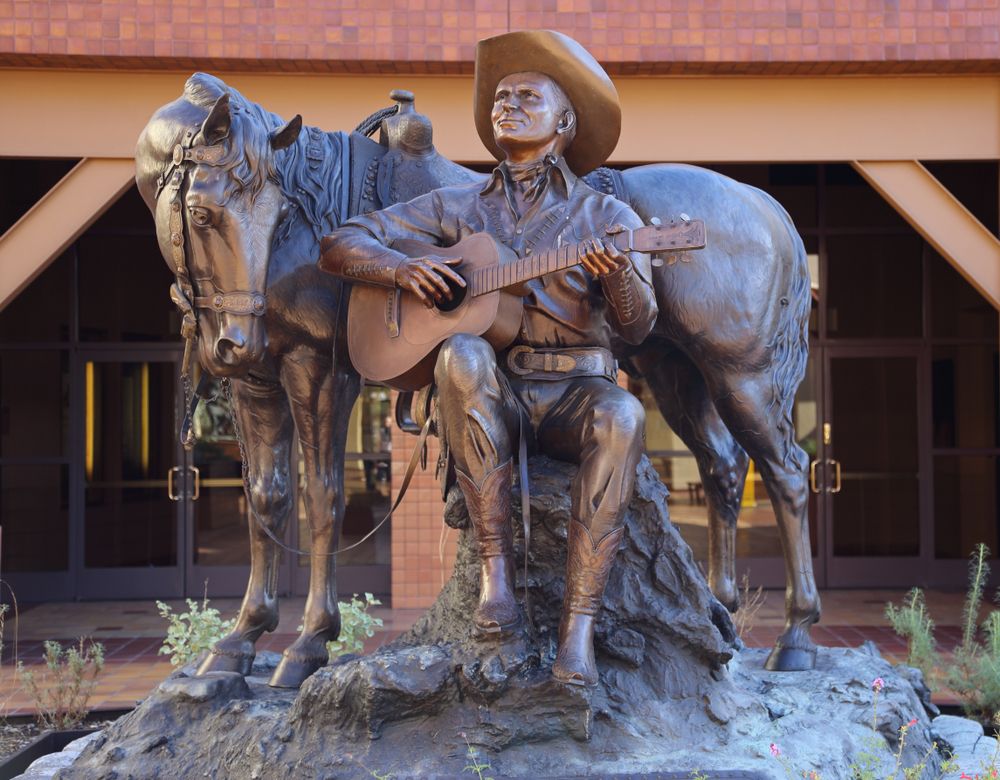 Statues at Front View of Autry Museum