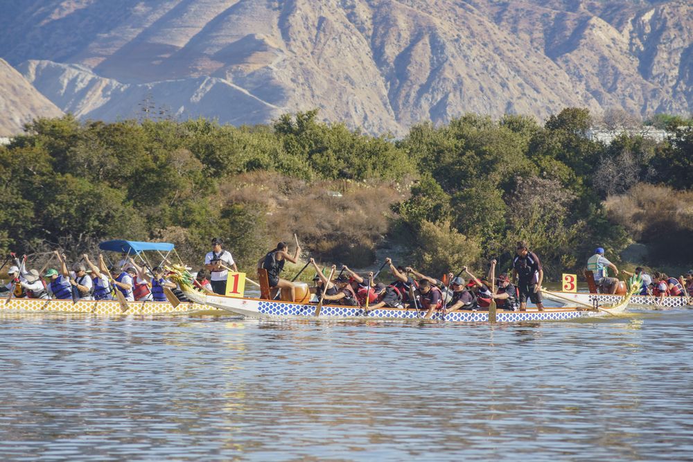 Dragon boat festival on Santa Fe Dam Recreational Dam