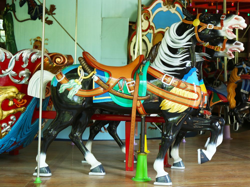 Horse sculptures of the Central Park Carousel