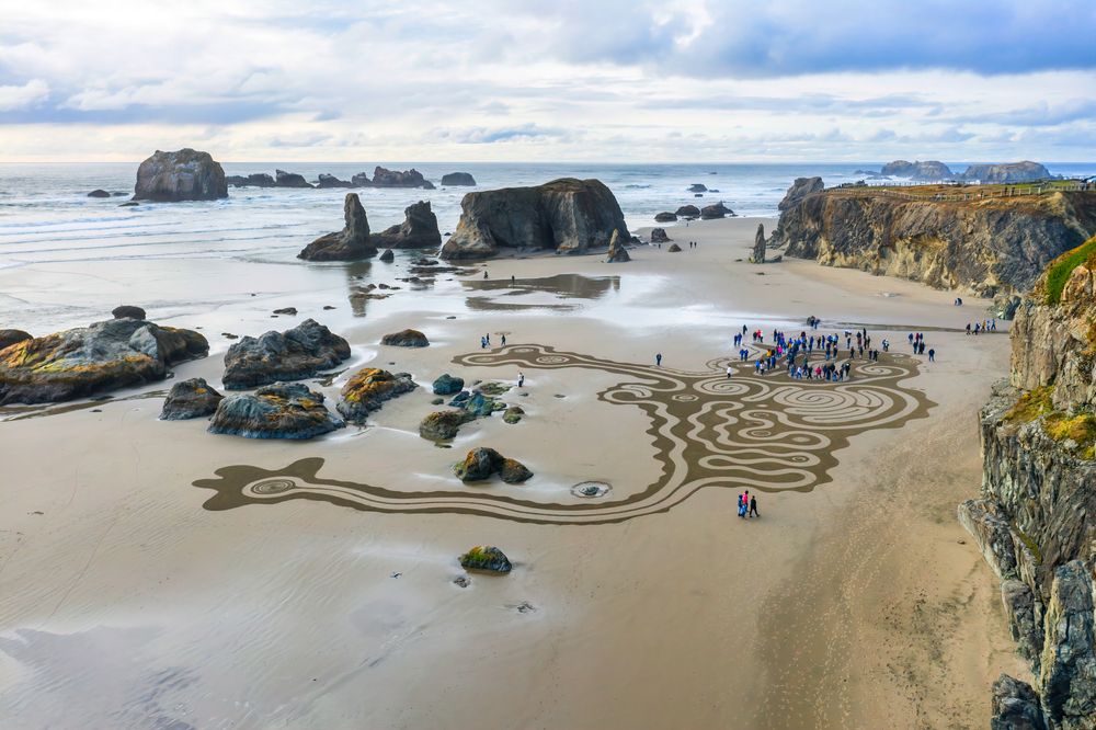 Circles in the Sand in Bandon, Oregon