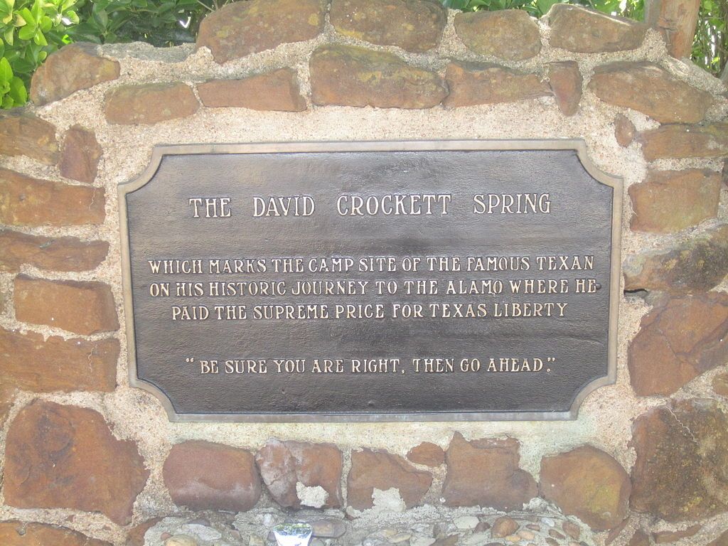 Marker of David Crockett Spring