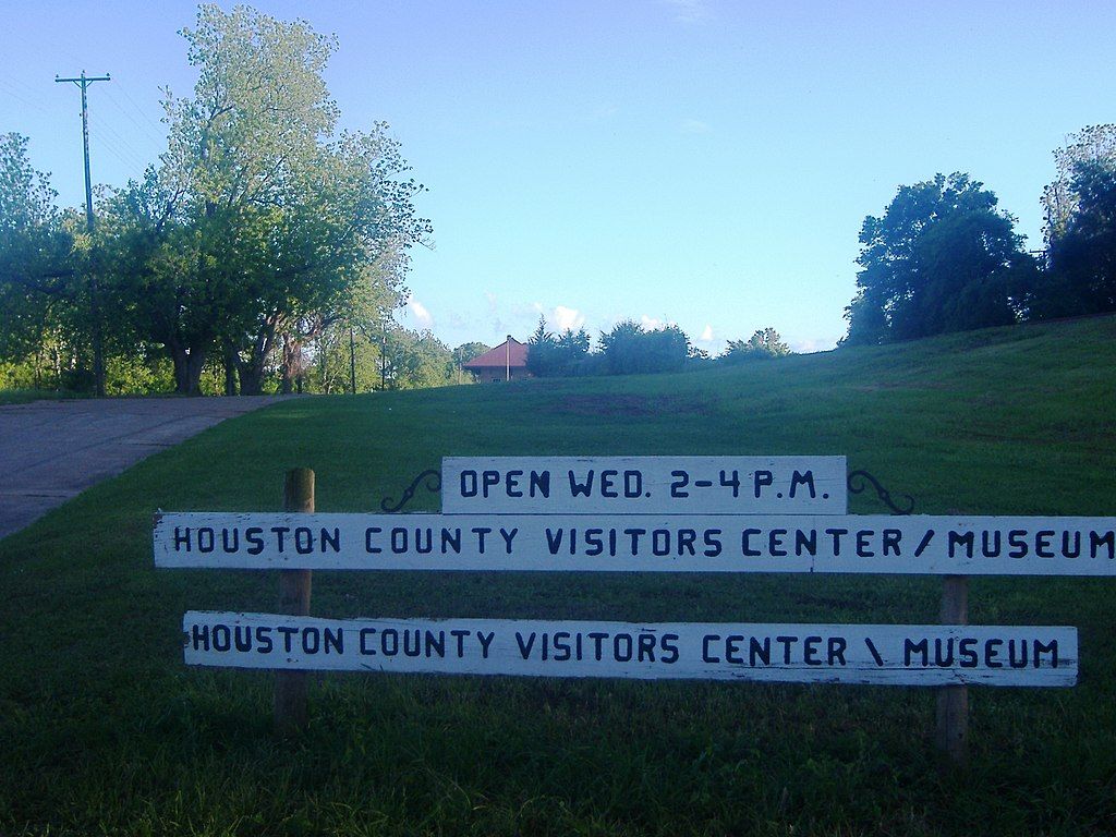 Sign marker of Houston County Visitor Center and Museum
