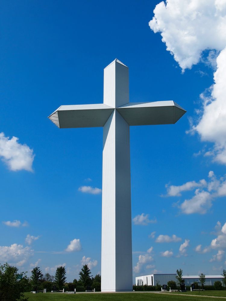 Front view of Cross at the Crossroads