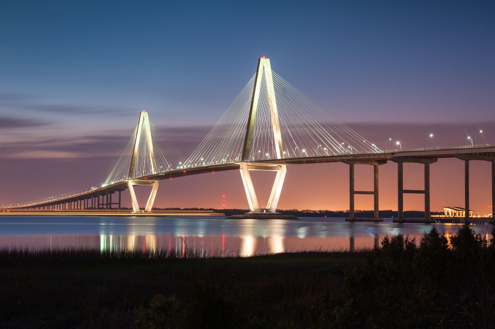 Arthur Ravenel Jr. Bridge at night