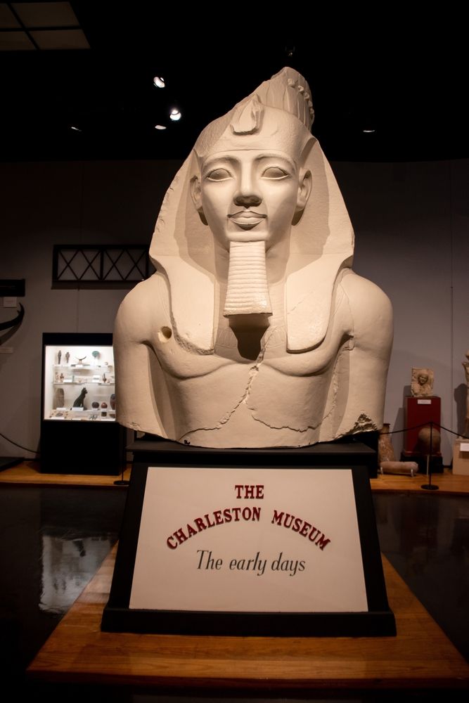 Bust of an Egyptian pharaoh in Charleston Museum