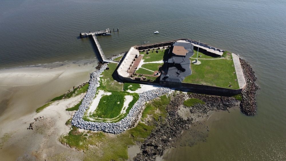 Aerial view of Fort Sumter