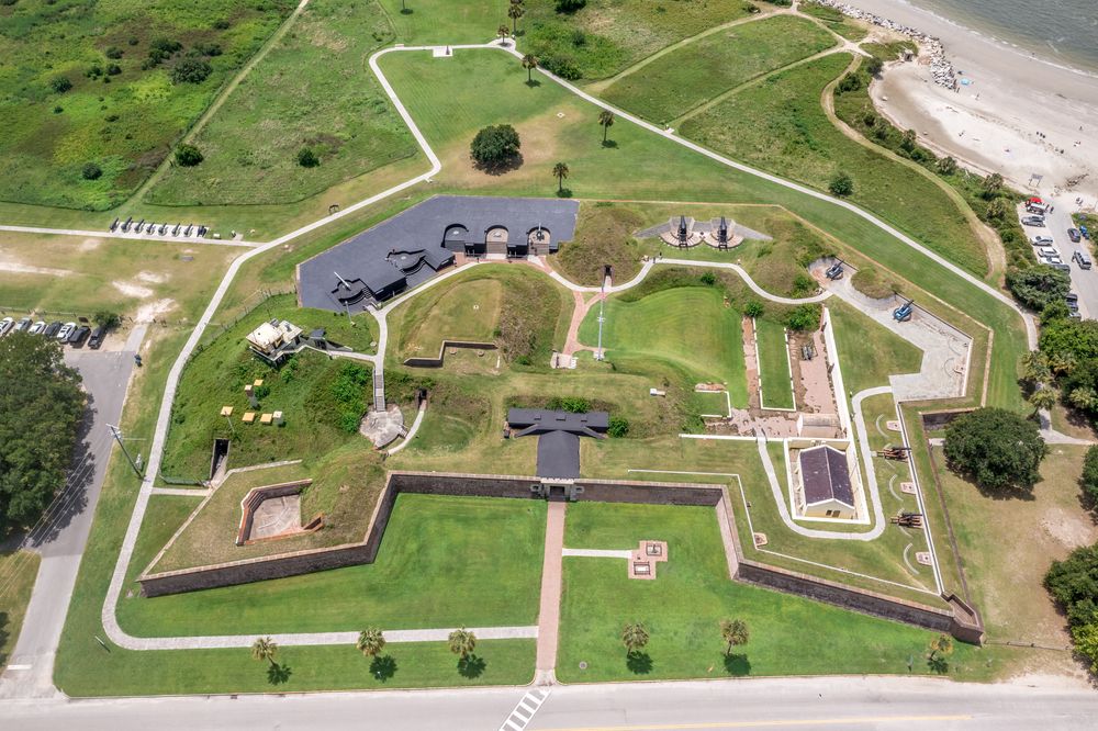 Aerial view of Fort Moultrie at Sullivan’s Island
