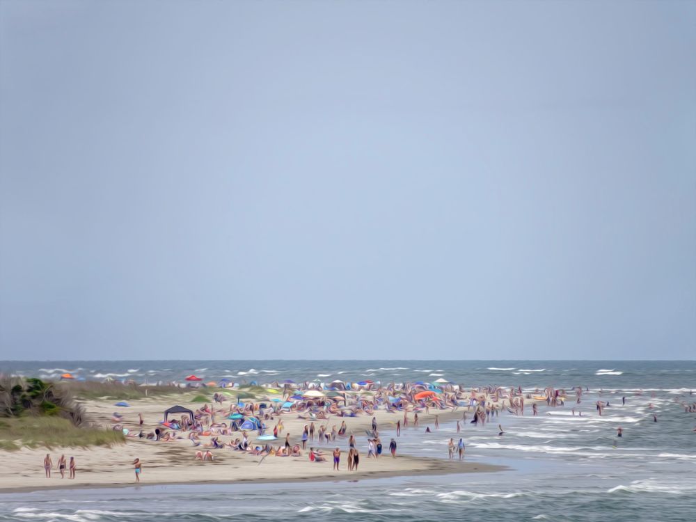 People at Sullivan’s Island beach