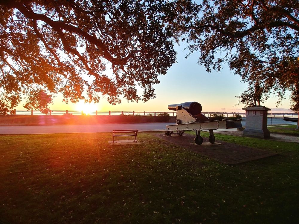 View of the sunrise from White Point Garden