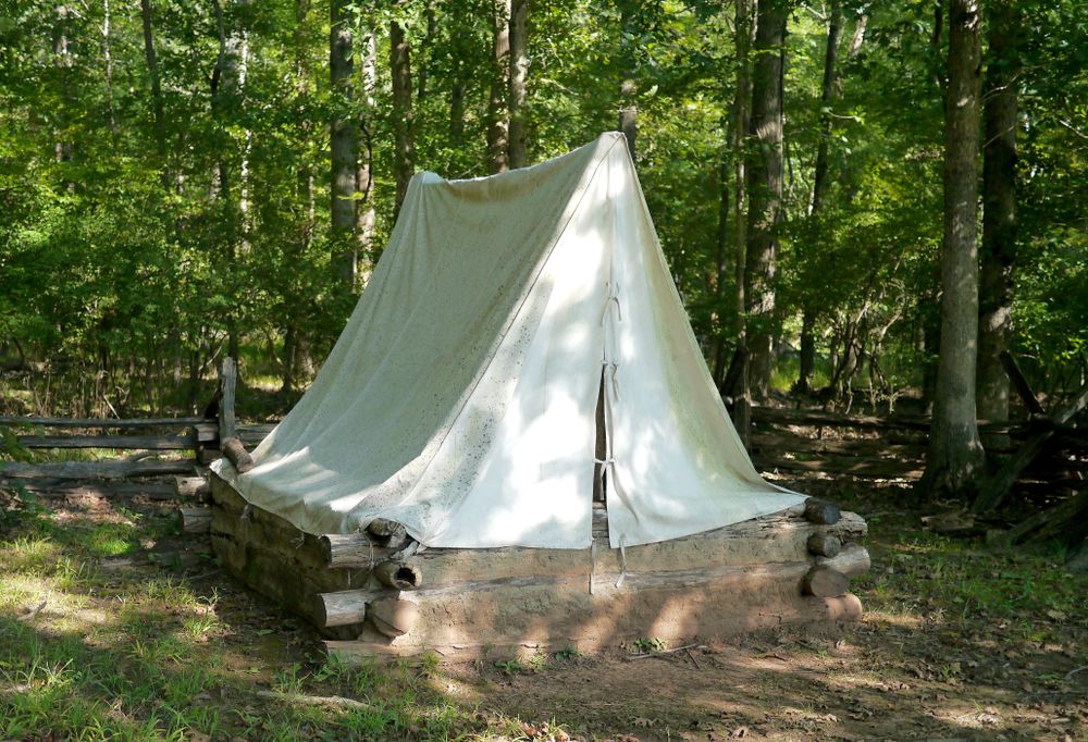 Civil war shelter at Bull Run Regional Park