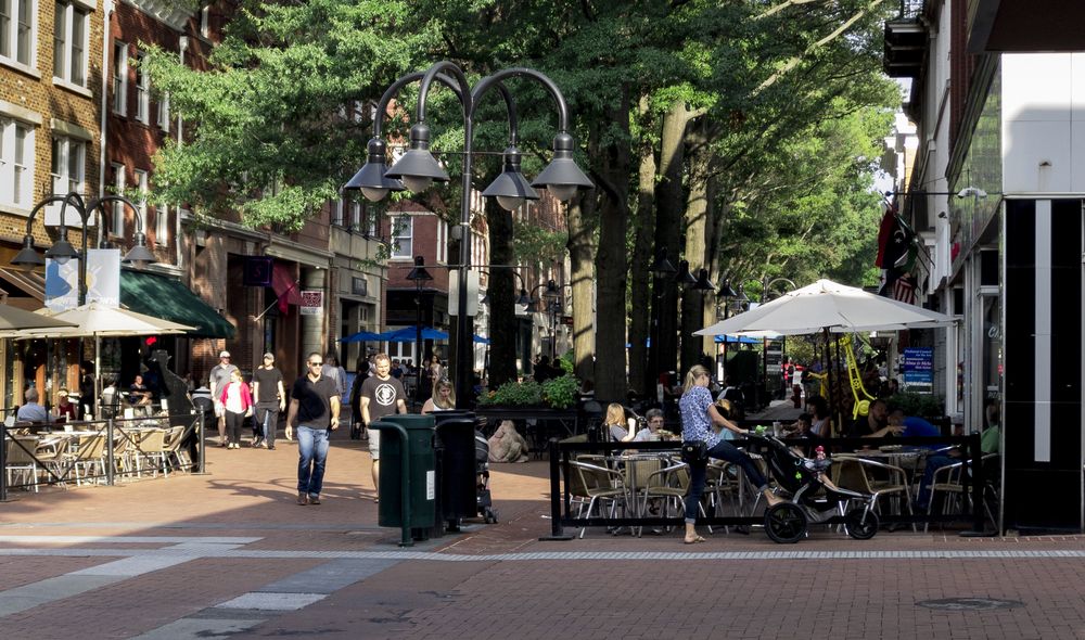 People at the Historic Downtown Mall