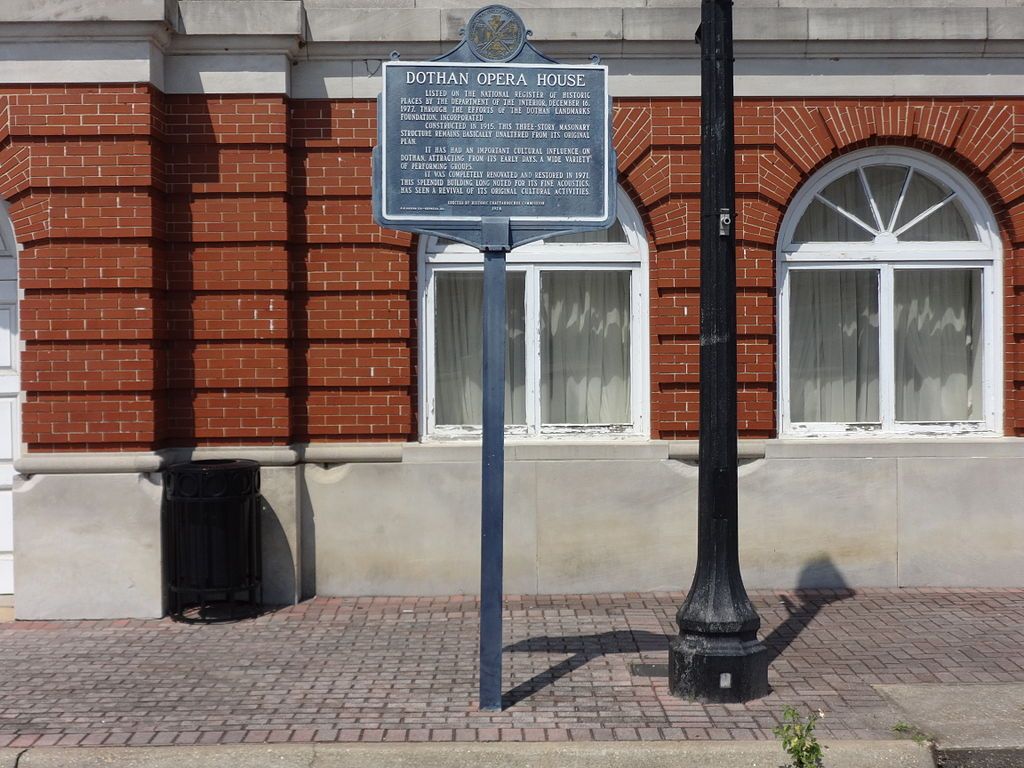 History marker of Dothan Opera House